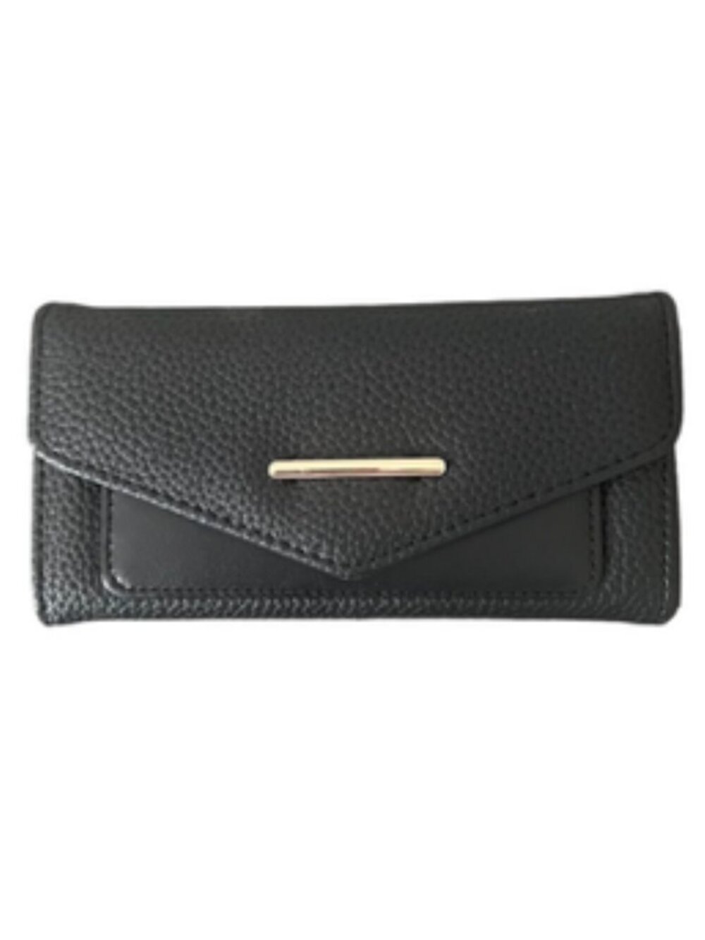 Faux-Leather‎ Black Wallet Snap Closure Minimalist Classic Timeless Everyday
